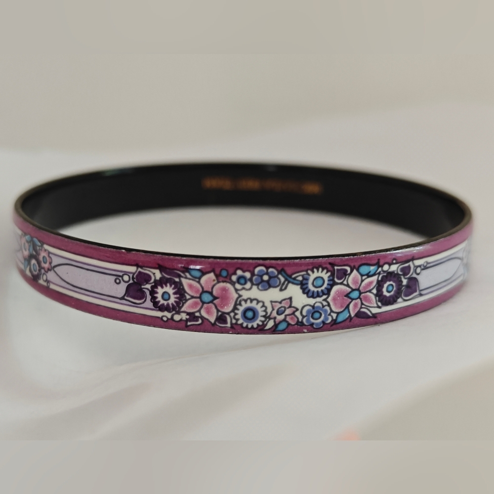 Stunning Michaela Frey Floral Enamel Bangle Bracelet